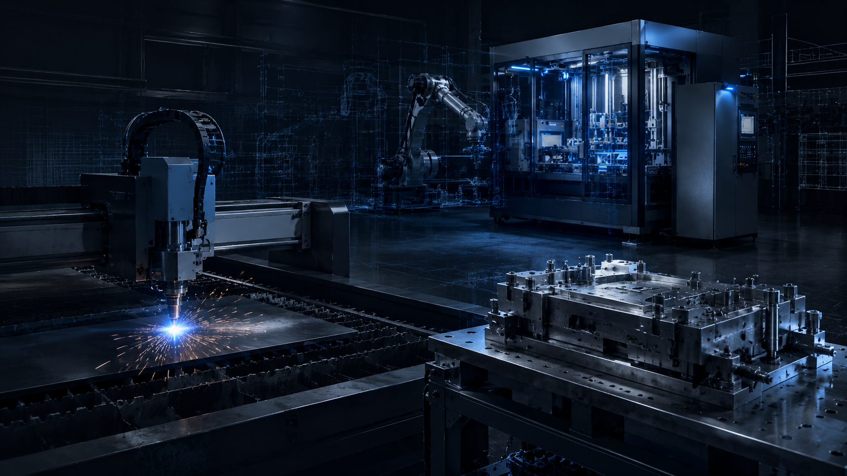 Concept visualization of an industrial project-planning workspace