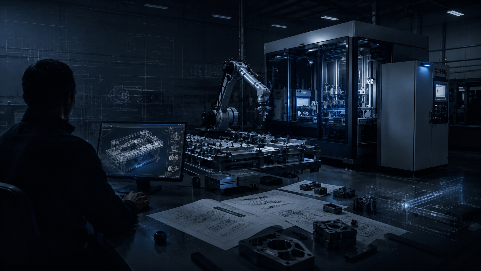 Concept visualization of an integrated autonomous manufacturing system